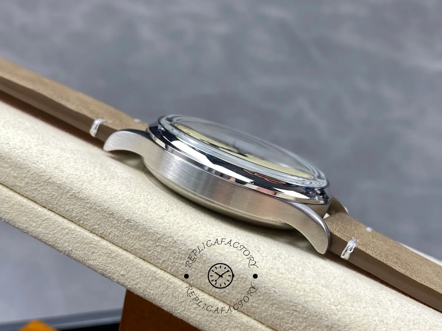 Longines L2.819.4.93.2 Heritage Military 38.5mm Steel Replica Beige Suede