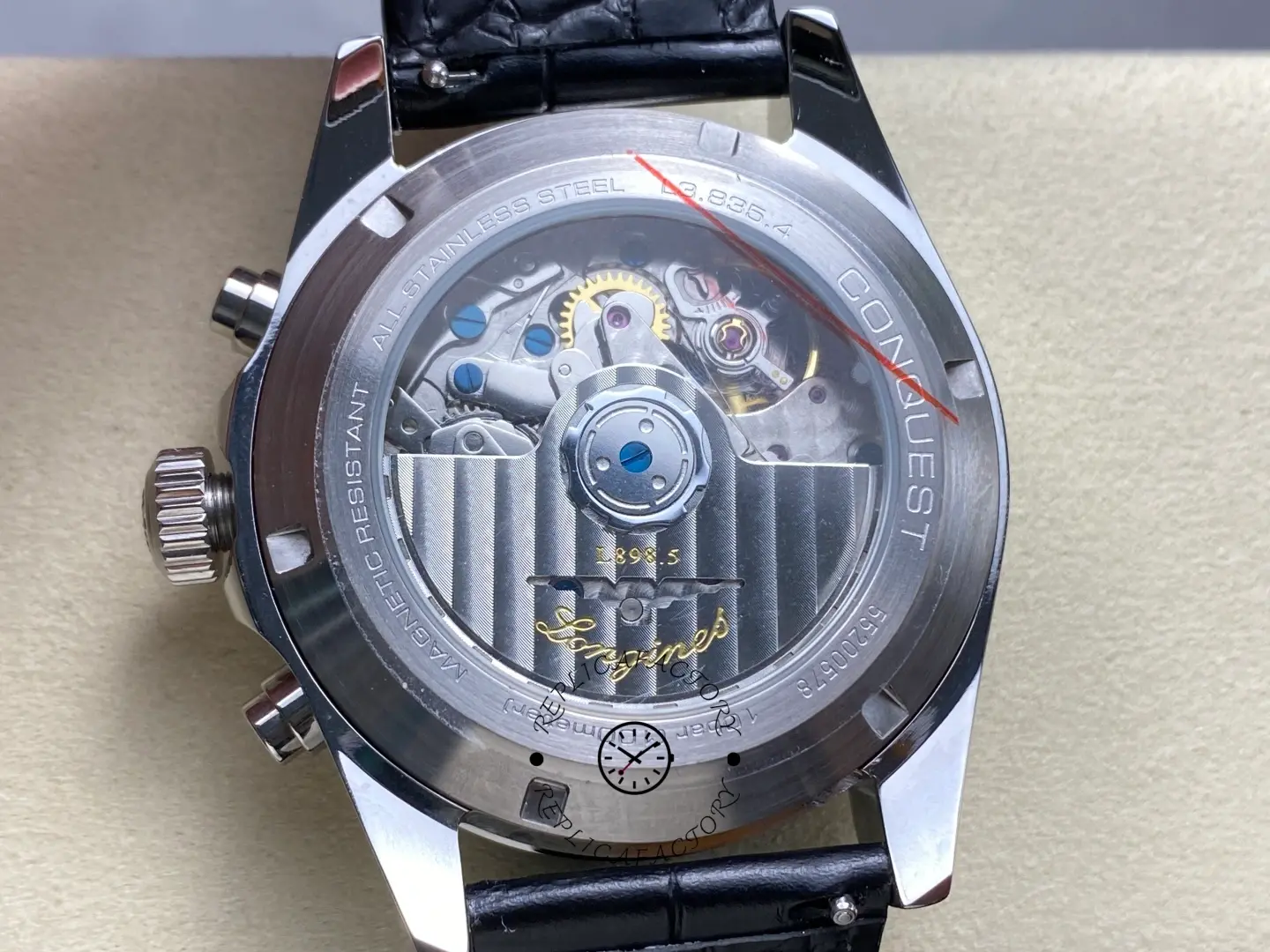 Longines Conquest L3.835.4.52.6 Black Leather Strap Chronograph 42MM 1:1 Clone