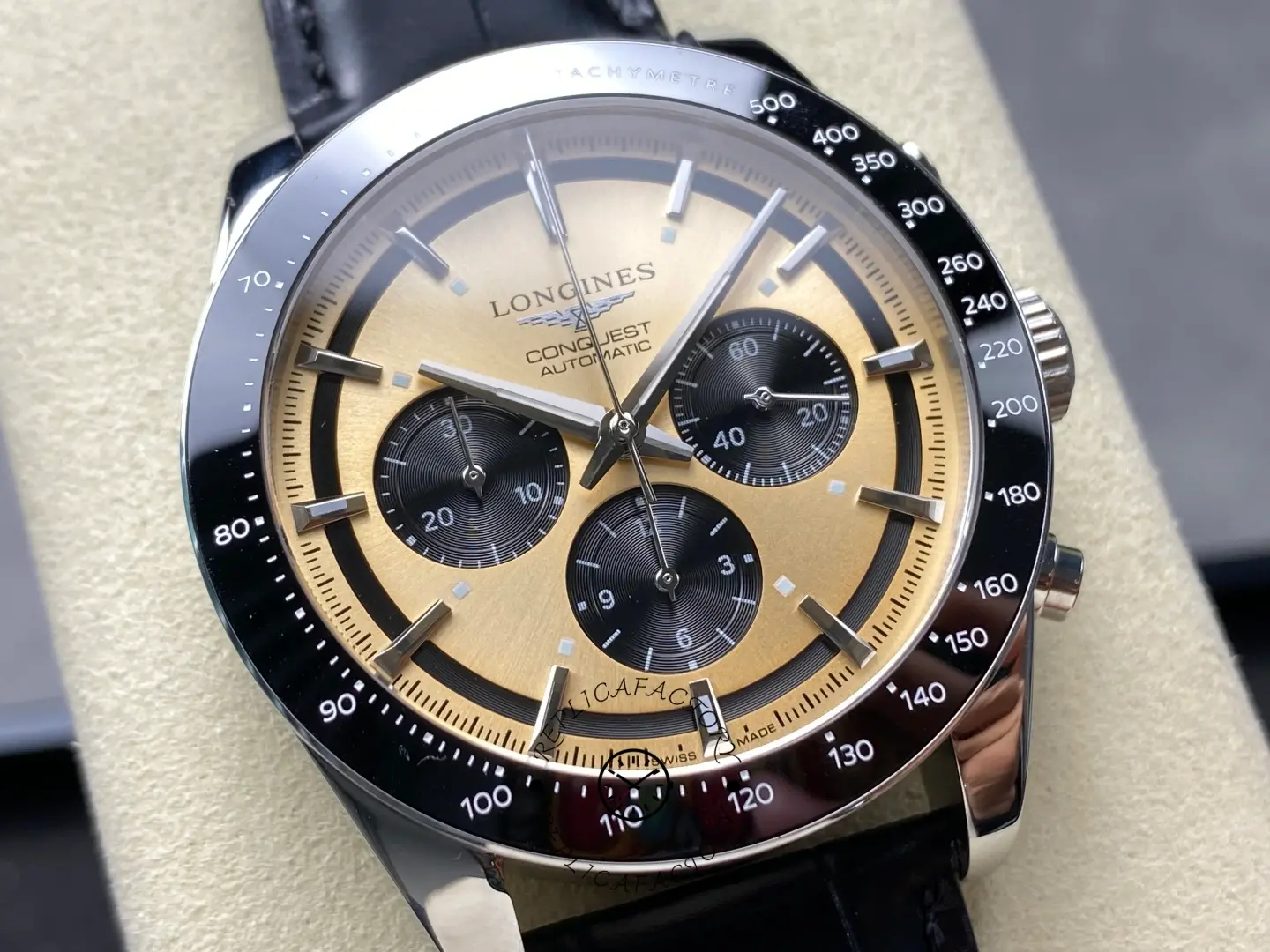 Longines L3.835.4.32.9 Conquest Automatic 42mm 1:1 Clone Chronograph Brown Dial