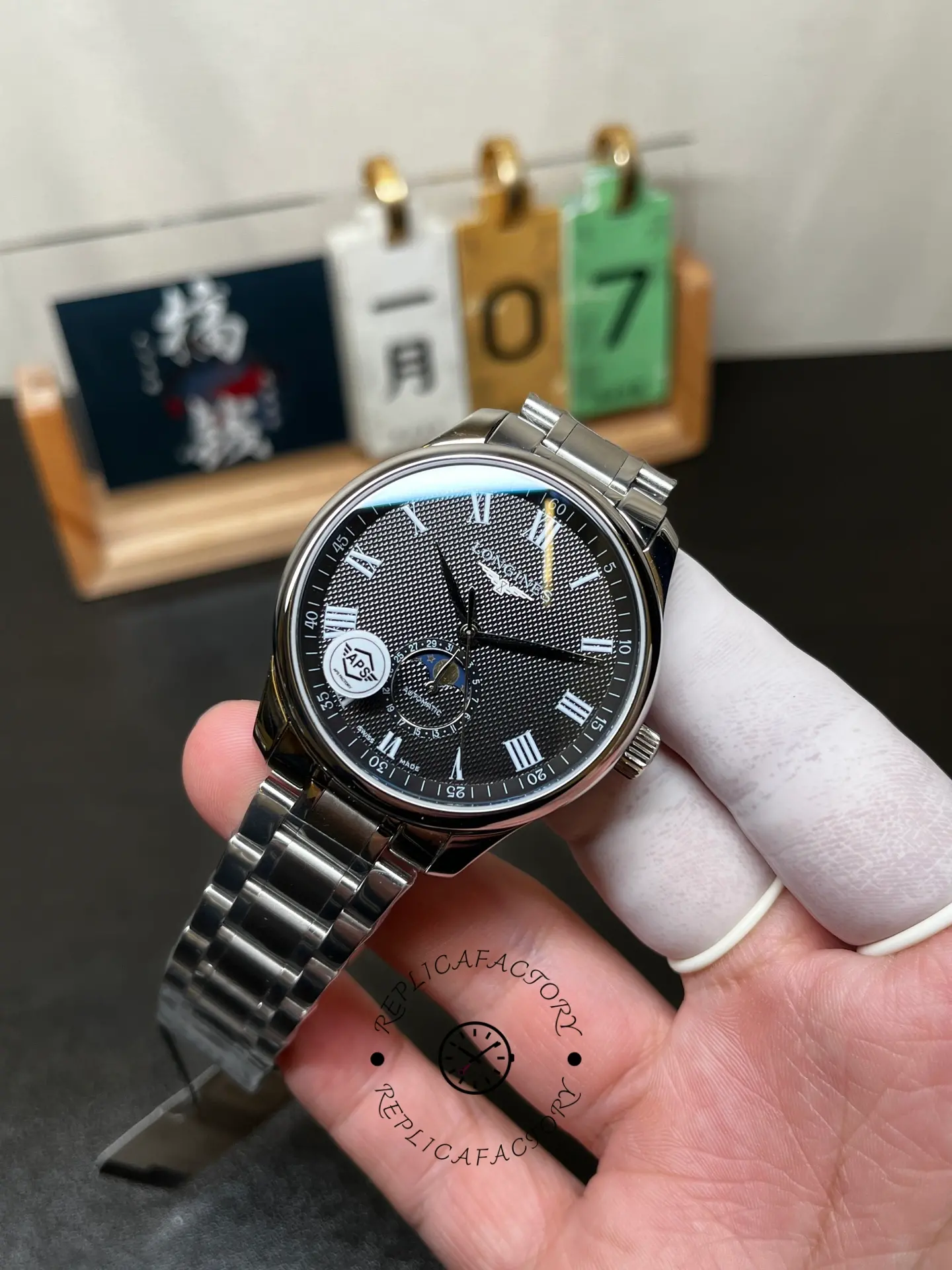 Longines L2.919.4.51.6 Master Collection 42 Moonphase Replica Black Roman