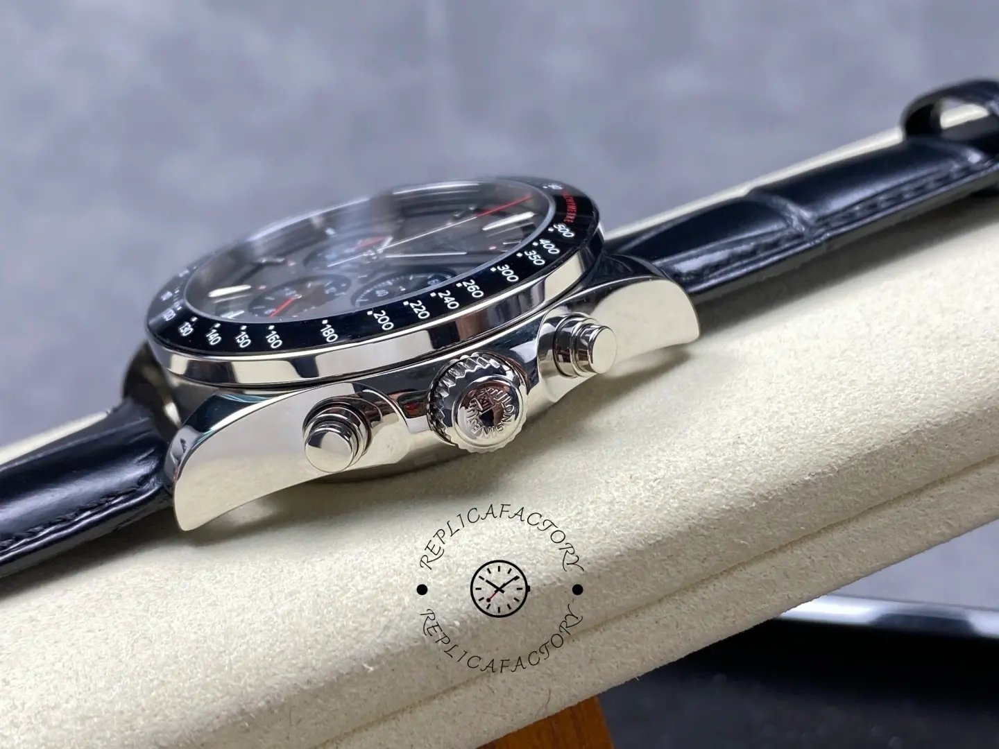 Longines L3.836.4.52.9 Conquest 42MM Gray Dial Replica Leather Strap Chronograph