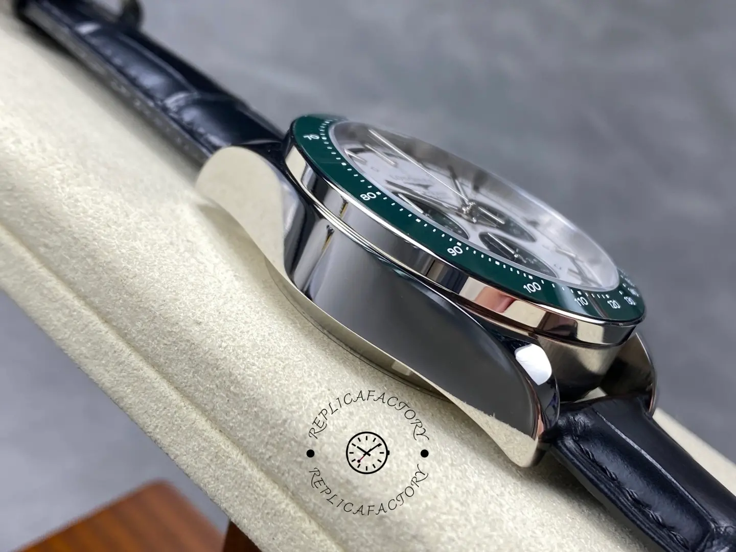 Longines L3.835.4.02.6 Conquest 1:1 Clone Panda Chronograph Leather Strap