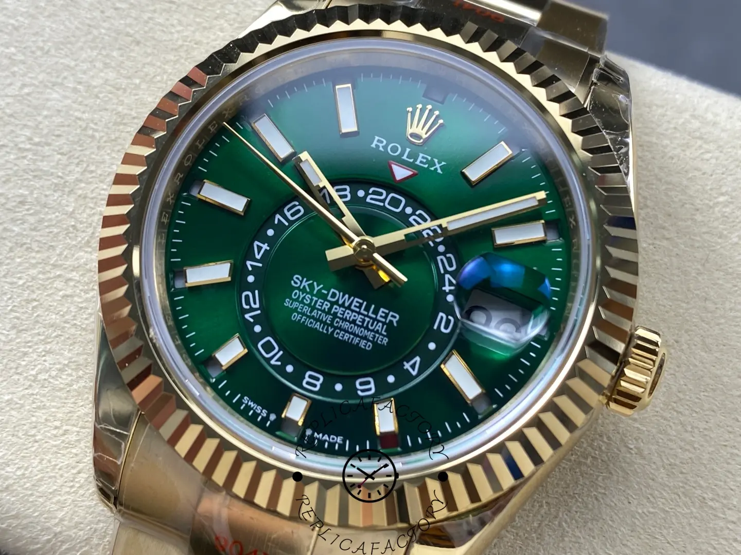2025 Rolex Sky-Dweller 336938 1:1 Clone Green Dial Watch