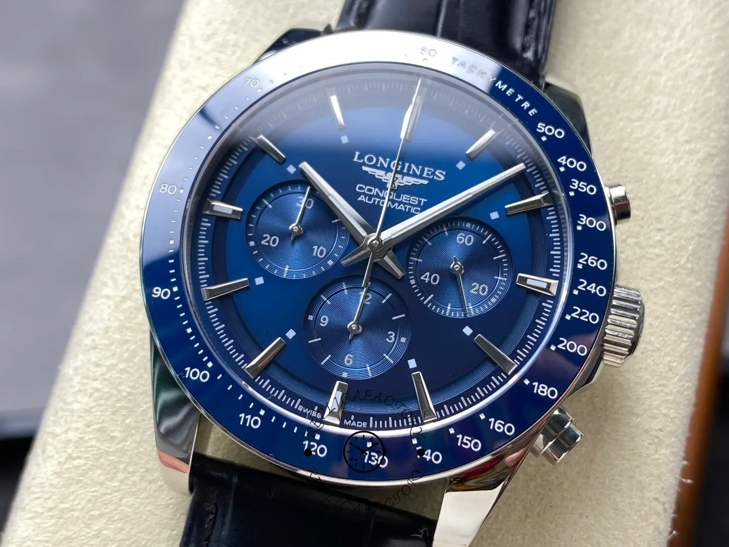 Longines L3.835.4.92.6 Conquest 42 Ceramic 1:1 Clone Tachymeter Chronograph