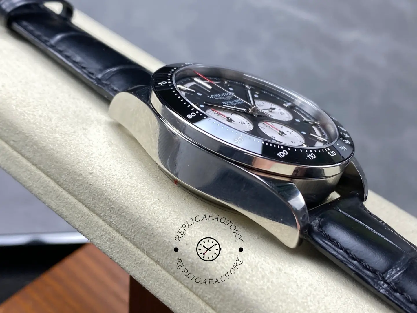 Longines Conquest L3.835.4.52.6 Black Leather Strap Chronograph 42MM 1:1 Clone
