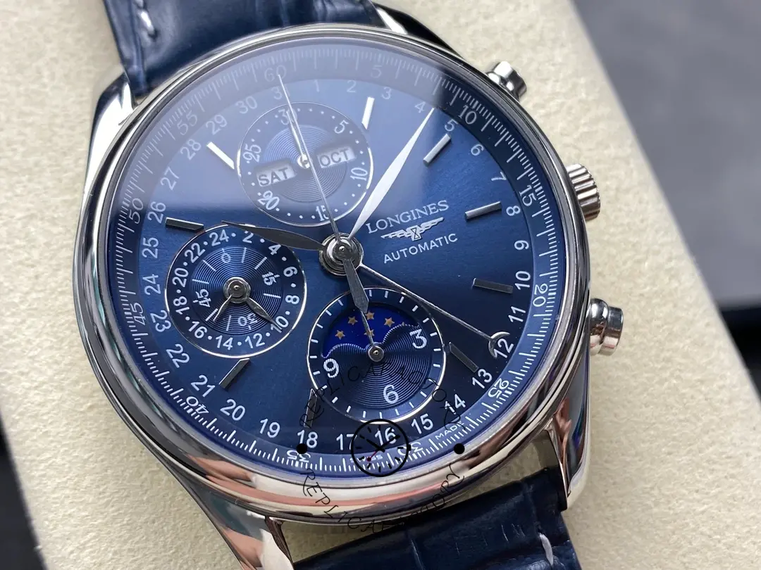 Longines Master Collection 42 Chronograph L2.673.4.92.0 1:1 Clone Blue Strap