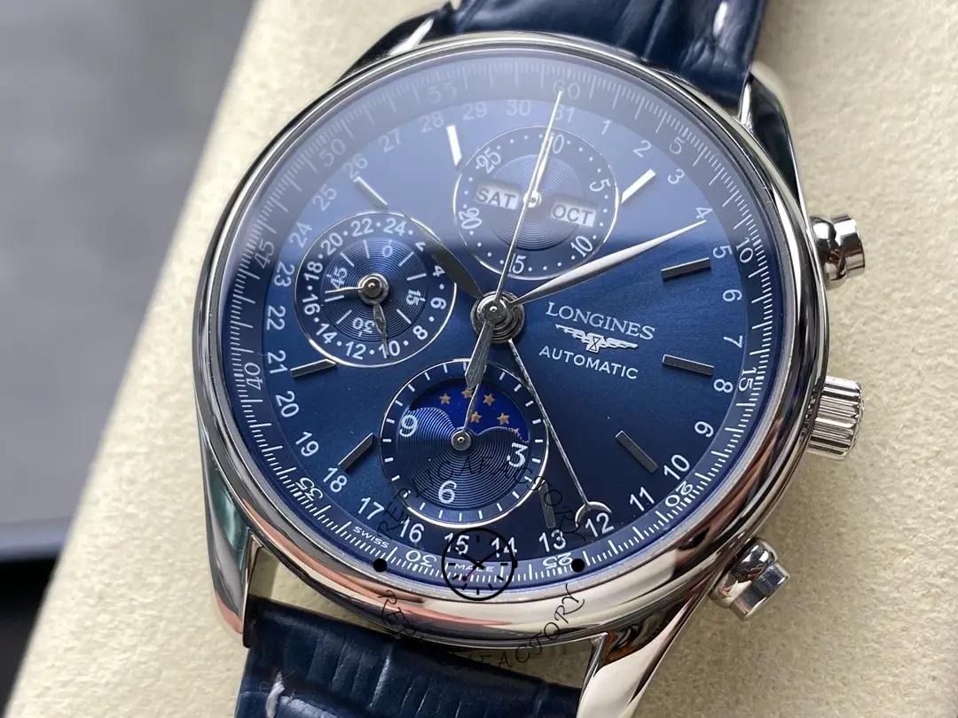 Longines Master Collection 42 Chronograph L2.673.4.92.0 1:1 Clone Blue Strap