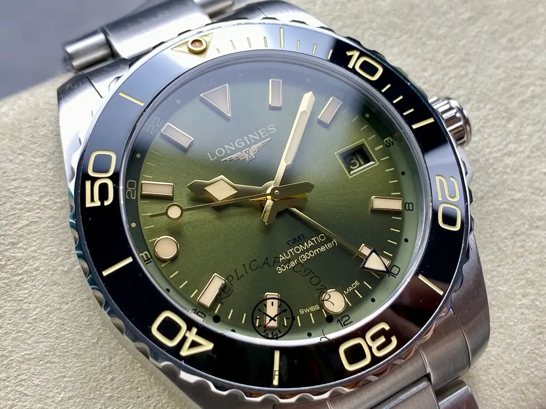 Longines L3.790.4.06.6 HydroConquest GMT 41 Green Dial 1:1 Clone Dive Watch