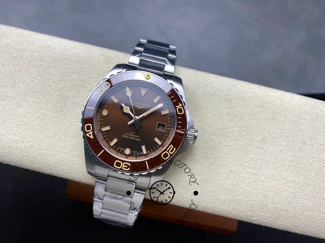 Longines 1:1 Clone HydroConquest GMT 41 Automatic L3.790.4.66.6 Brown Dial