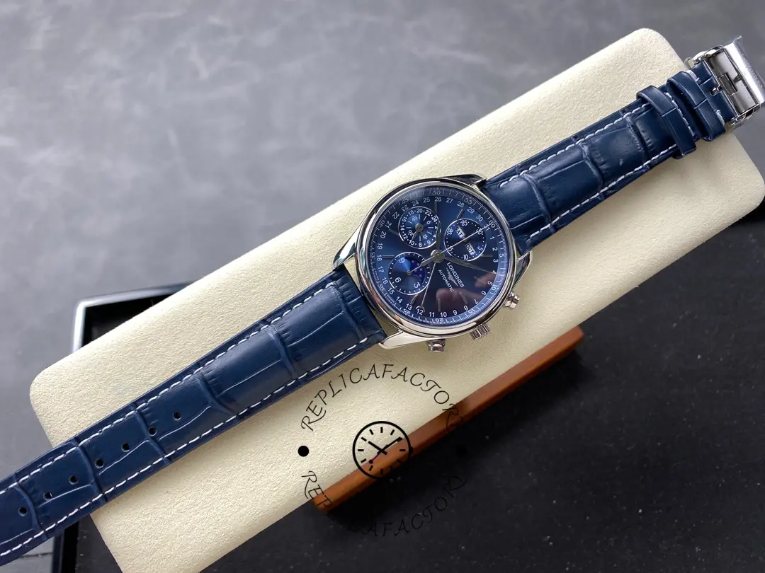 Longines Master Collection 42 Chronograph L2.673.4.92.0 1:1 Clone Blue Strap