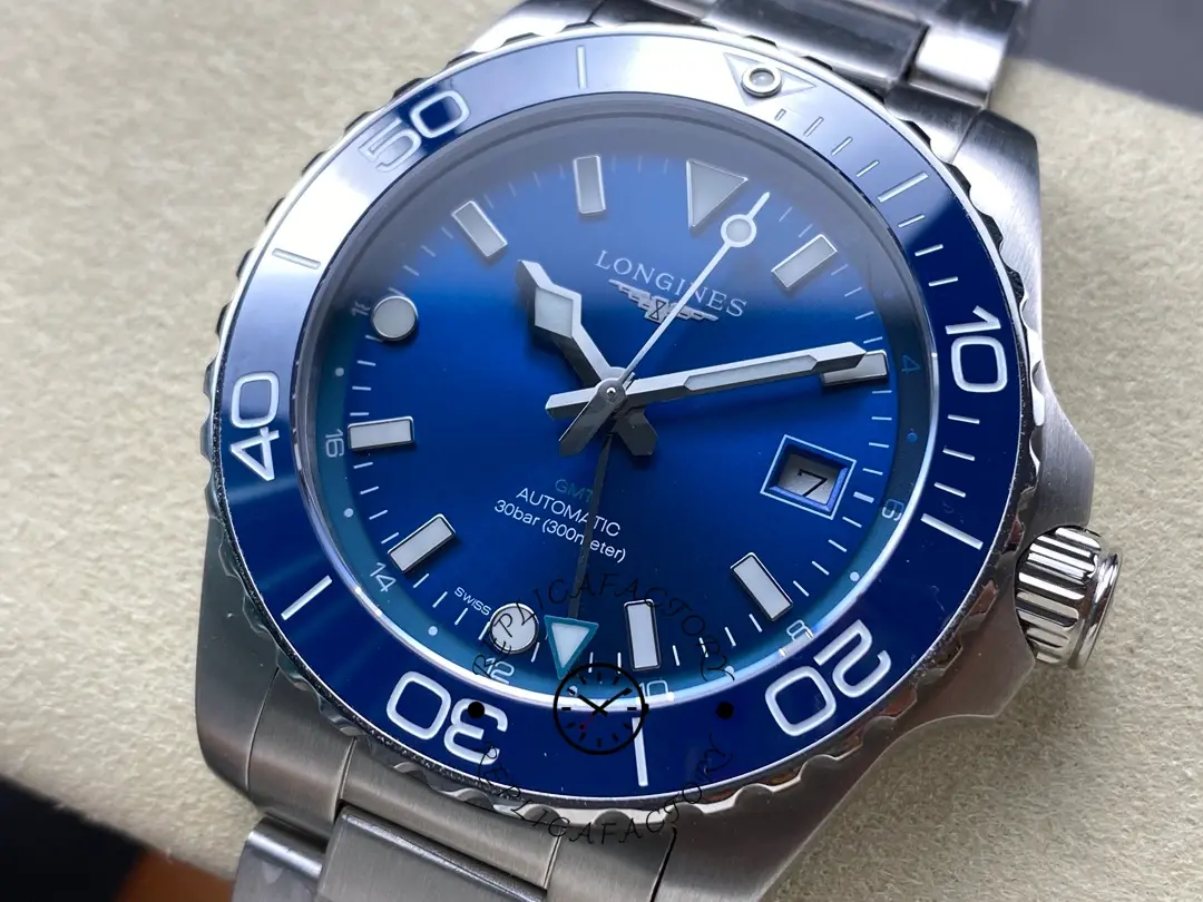 Longines HydroConquest GMT 41 Blue Dial L3.790.4.96.6 1:1 Clone Ceramic Bezel