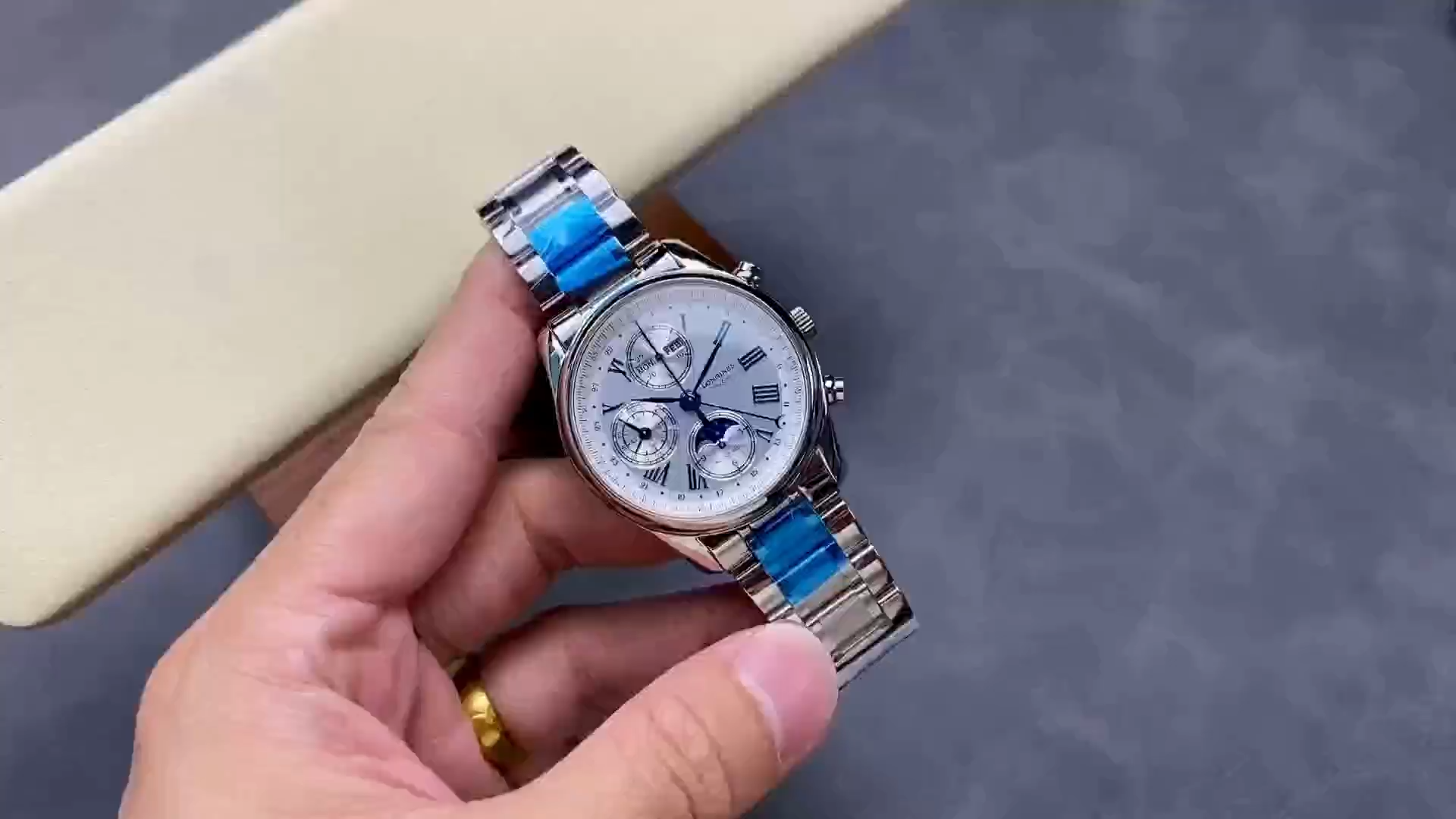 1:1 Clone Longines Master Collection 42 Chronograph L2.773.4.71.6 Roman Markers - Video