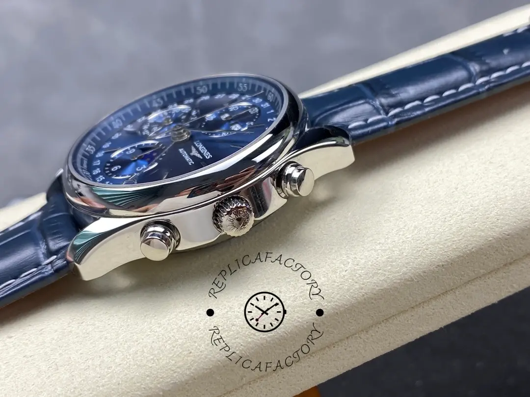 Longines Master Collection 42 Chronograph L2.673.4.92.0 1:1 Clone Blue Strap
