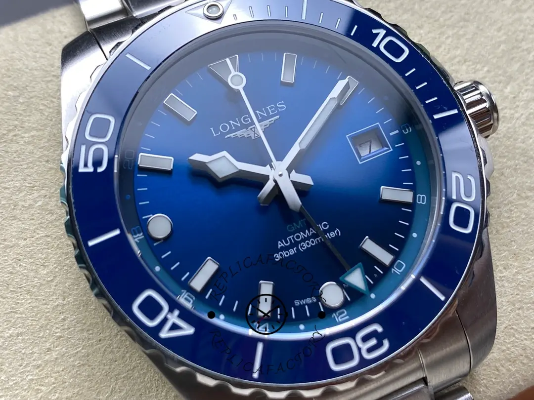 Longines HydroConquest GMT 41 Blue Dial L3.790.4.96.6 1:1 Clone Ceramic Bezel