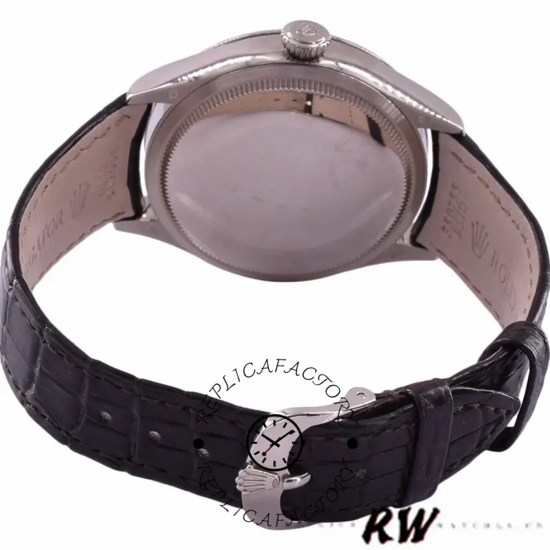 Rolex Cellini Date 50519 Brown Leather Silver Dial 39mm Mens Replica Watch