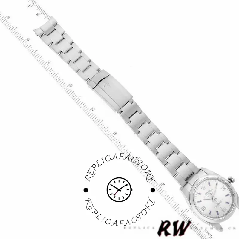 Rolex Air-King 114200, Oyster bracelet length and clasp detail.