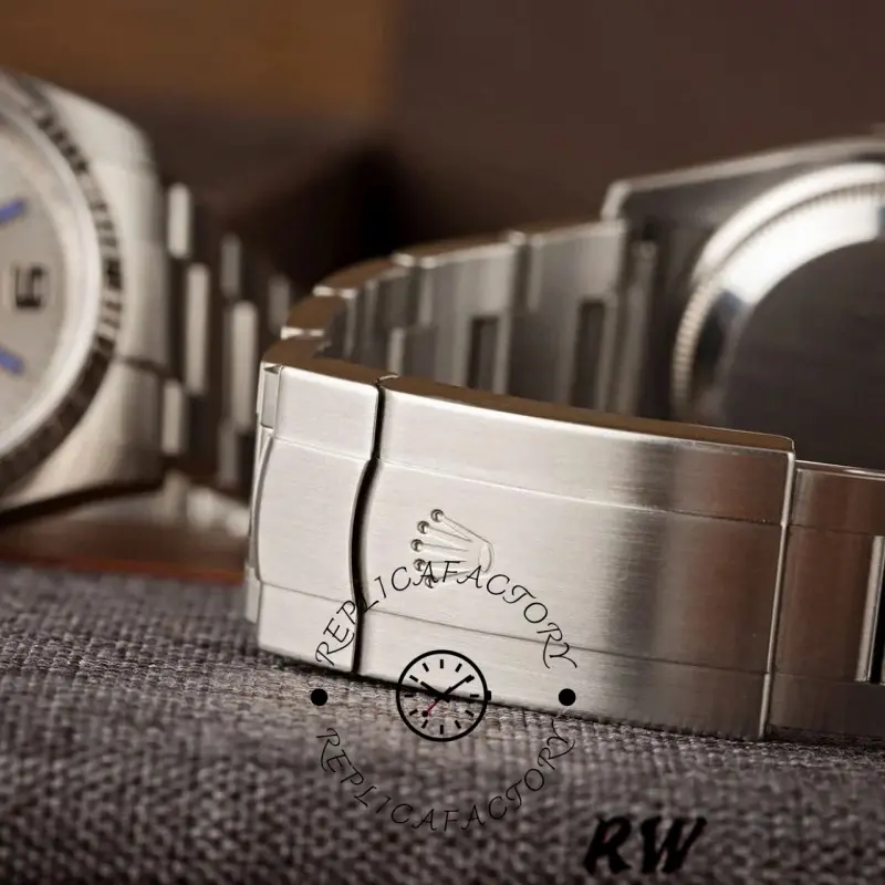 Rolex Oyster Perpetual Air-King 114234 Blue Hour Markers Silver Dial 34mm Unisex replica watch