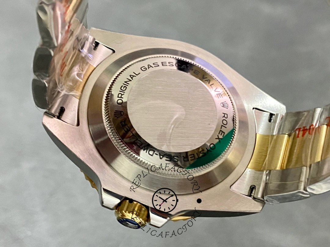 Rolex Sea-Dweller 126603 0001, caseback close-up with lugs and polished edges.