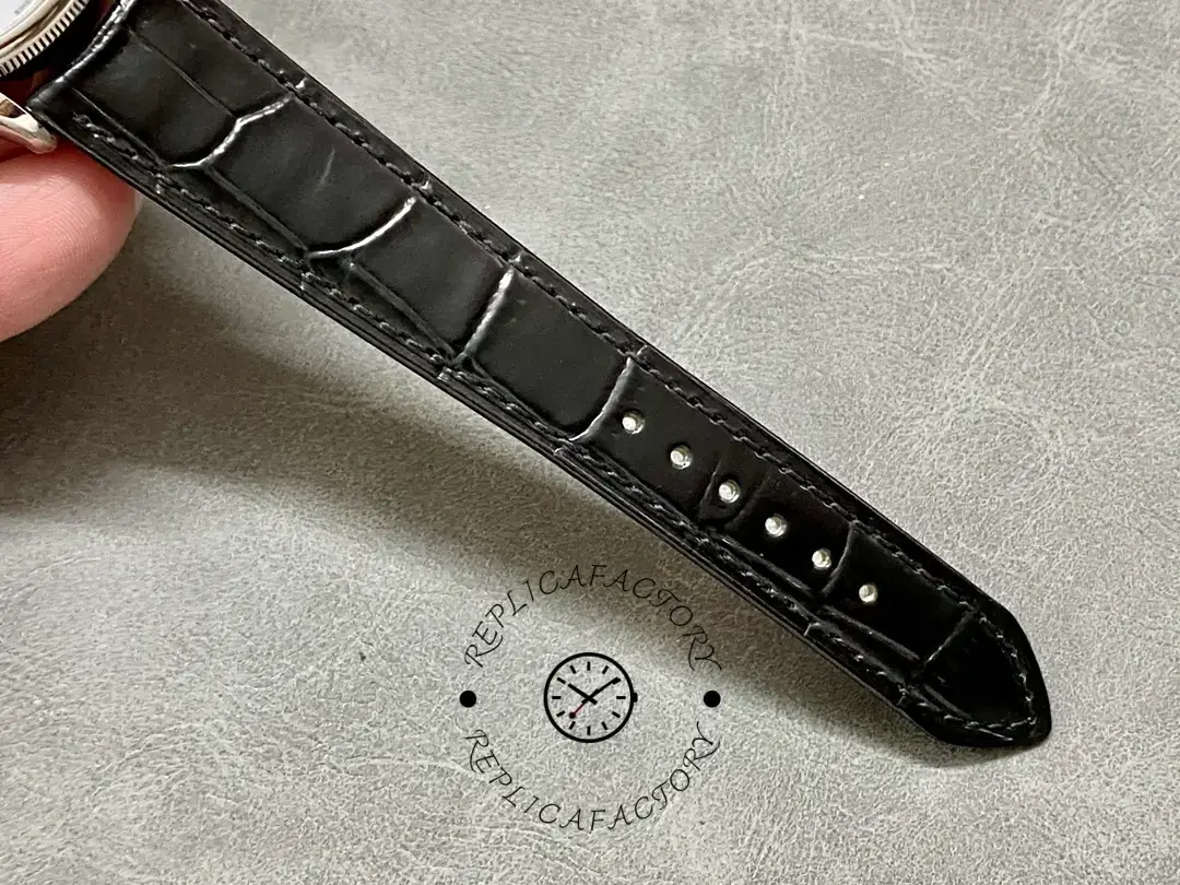Rolex Cellini Time 50509 Black Leather Strap White Dial 39mm Mens Replica Watch