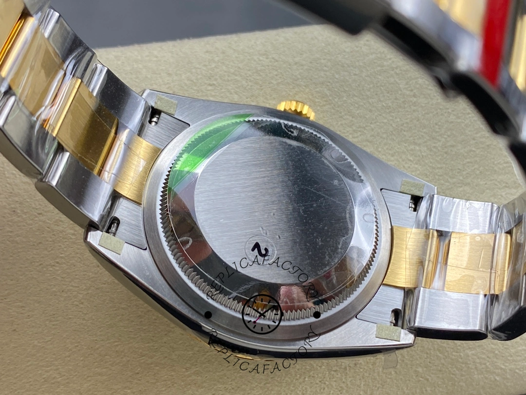 Caseback view of Rolex Explorer M124273-0001, showing screw-down back and bracelet.