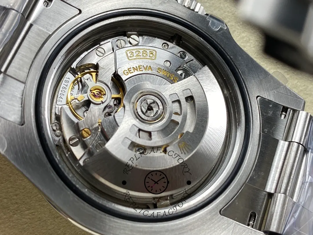 Movement view of the Rolex Explorer II m226570 0001, showing rotor and mechanical details.
