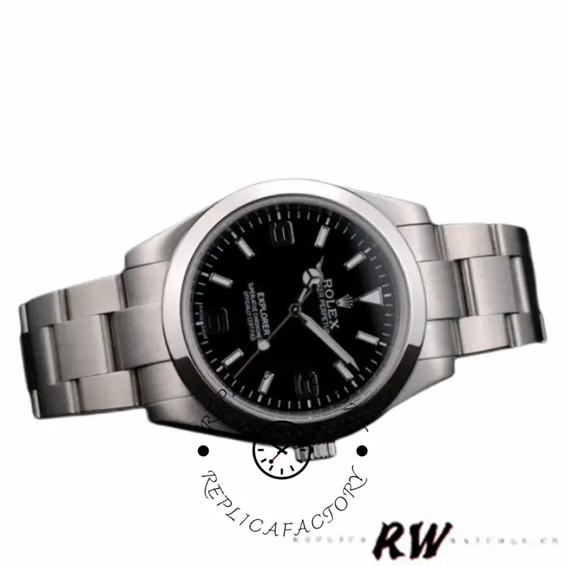 Rolex Explorer 42002 Stainless Steel Black Dial 39MM Mens Replica Watch