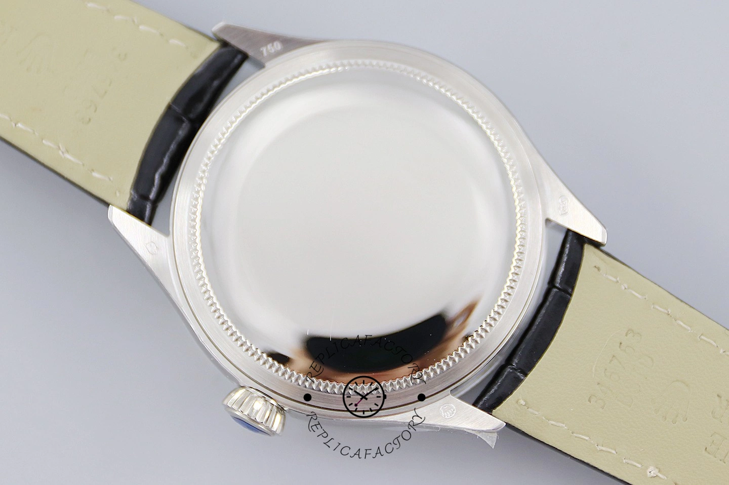 Rolex Cellini Date 50519 Black Leather Black Dial 39mm Mens Replica Watch