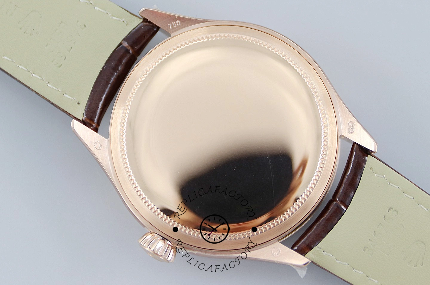 Rolex Cellini Date 50515 Brown Leather Black Index Dial 39mm Mens Replica Watch