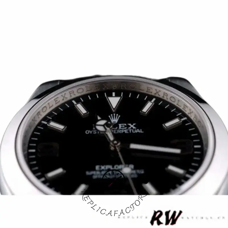 Rolex Explorer 42002 Stainless Steel Black Dial 39MM Mens Replica Watch