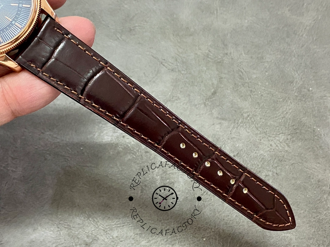Rolex Cellini Date 50515 Brown Leather Black Index Dial 39mm Mens Replica Watch