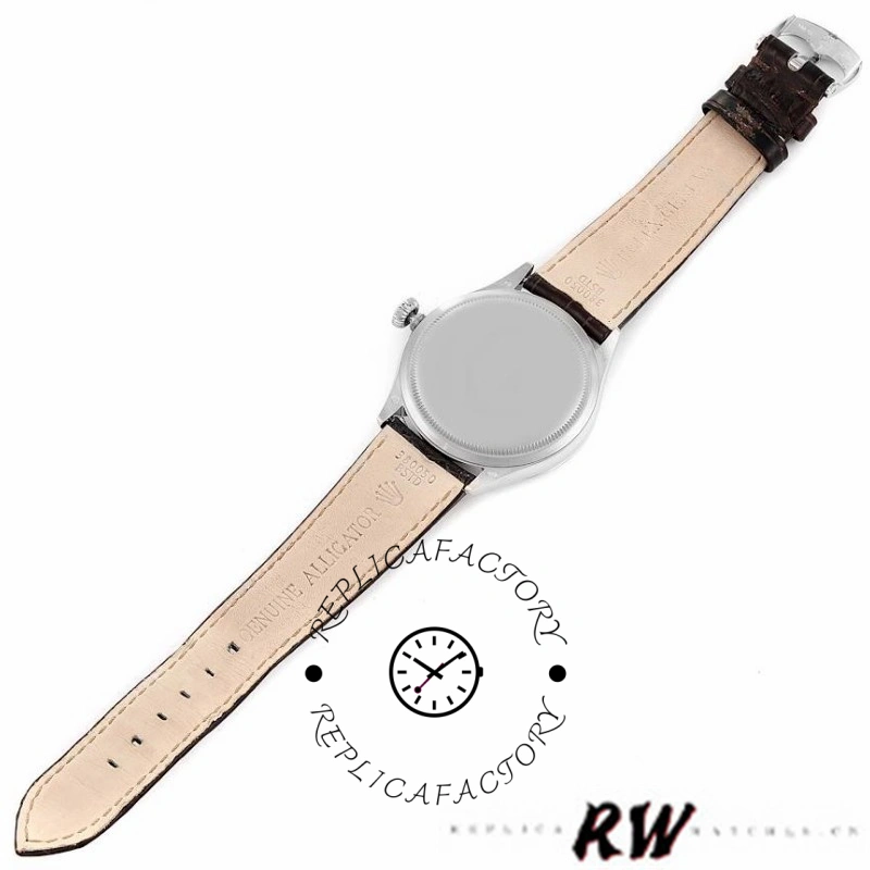 Rolex Cellini Time 50509 Brown Leather Strap Black Dial 39mm Mens Replica Watch
