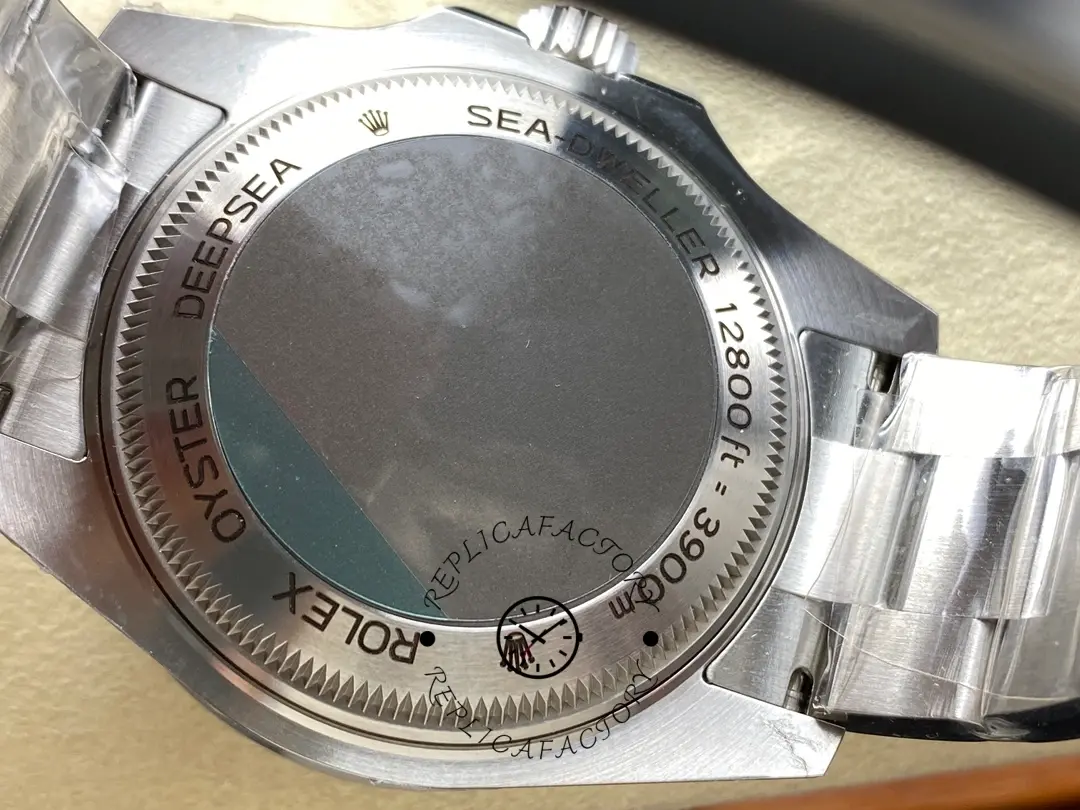 Rolex Sea-Dweller Deepsea 136660 0005, caseback close-up showing solid back engraving.