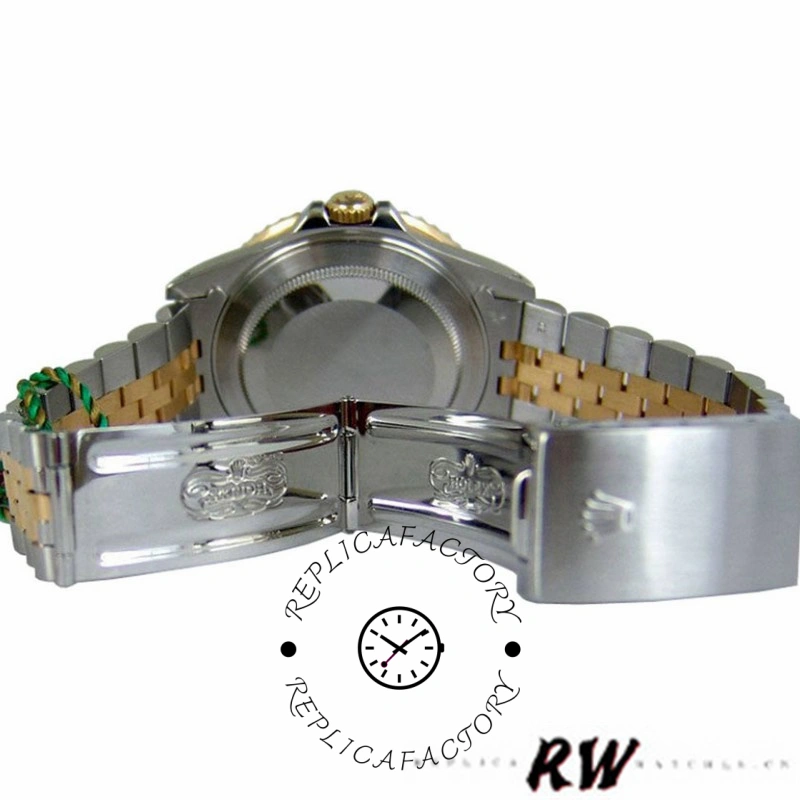 Side view of the Rolex GMT-Master II 16713LN showing case profile and two-tone bracelet links.