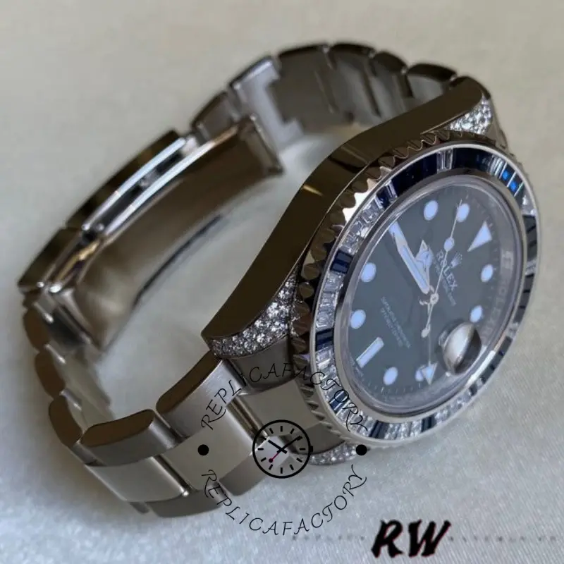 Rolex GMT-Master II 116759SA, side view showing case profile and bracelet fit.