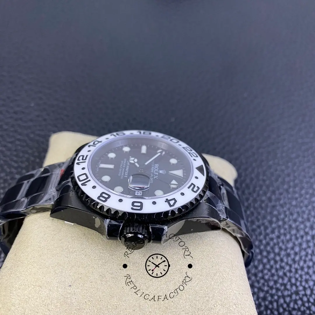 Rolex GMT Master II Black PVD/DLC Coated Black Dial Stainless Steel 16710 Men's Watch