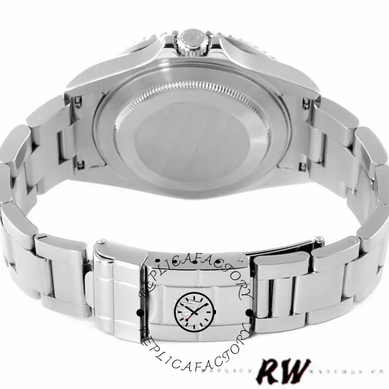 Rear view of Rolex GMT-Master II 16710 showing the caseback and end links.