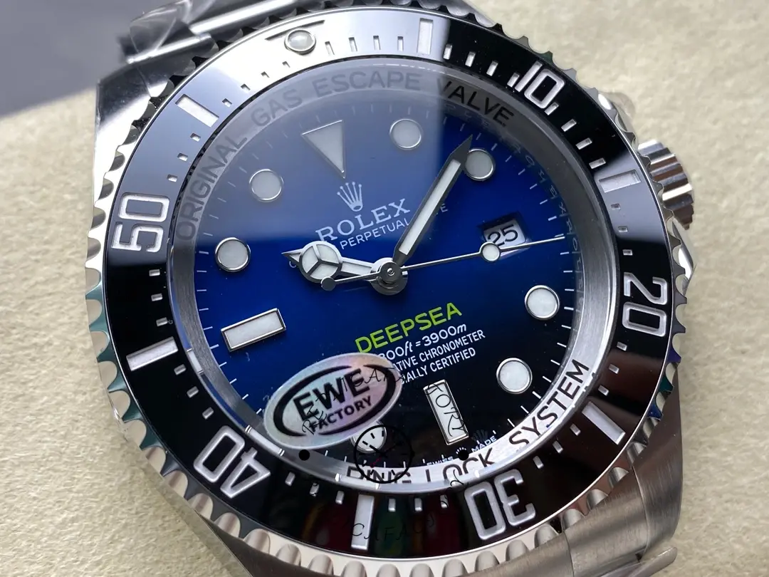 Rolex Sea-Dweller Deepsea 136660 0005, dial close-up showing markers, hands, and date.