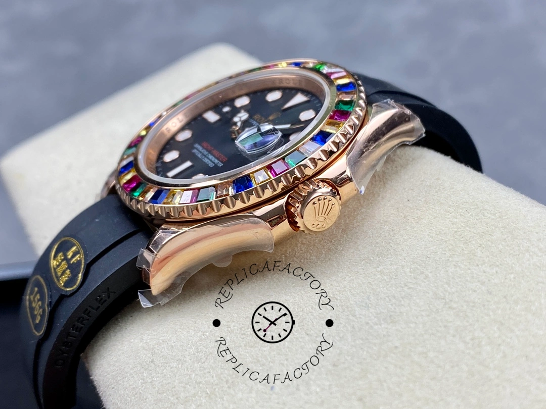 Rolex Yacht-Master 116695 Black Rubber Strap Black Dial 40MM Mens Replica Watch