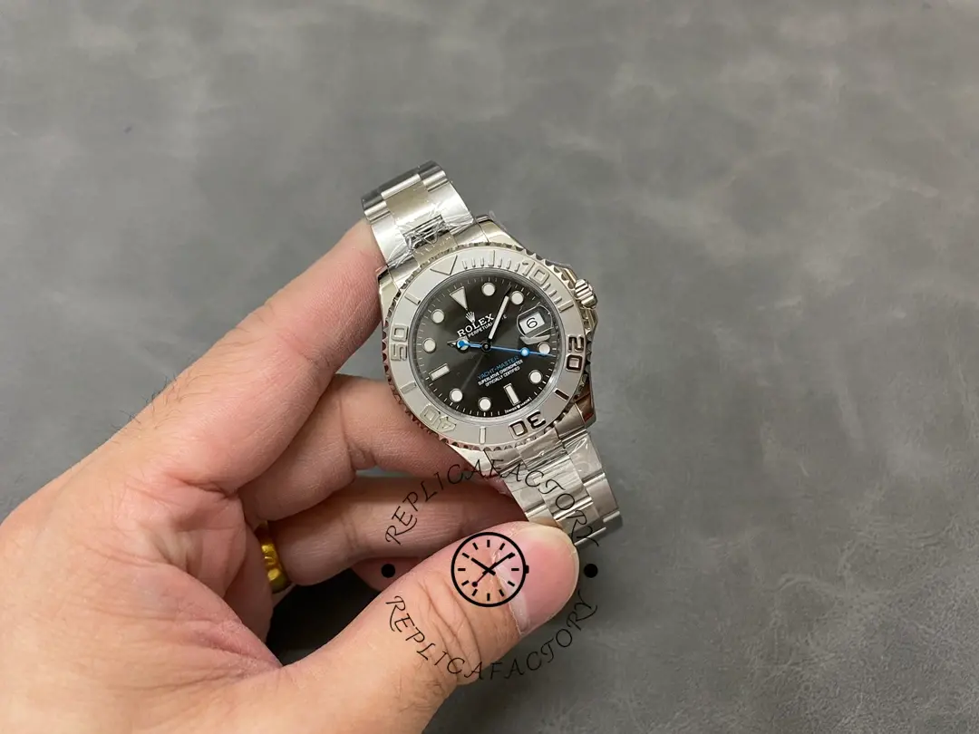 Rolex Yacht-Master 37 Automatic Slate Grey Dial Platinum Bezel Steel M268622 0002 Women's Watch