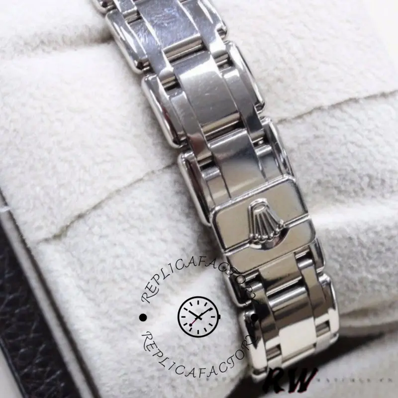 Rolex Pearlmaster 80319, bracelet close-up showing link finish and clasp area.