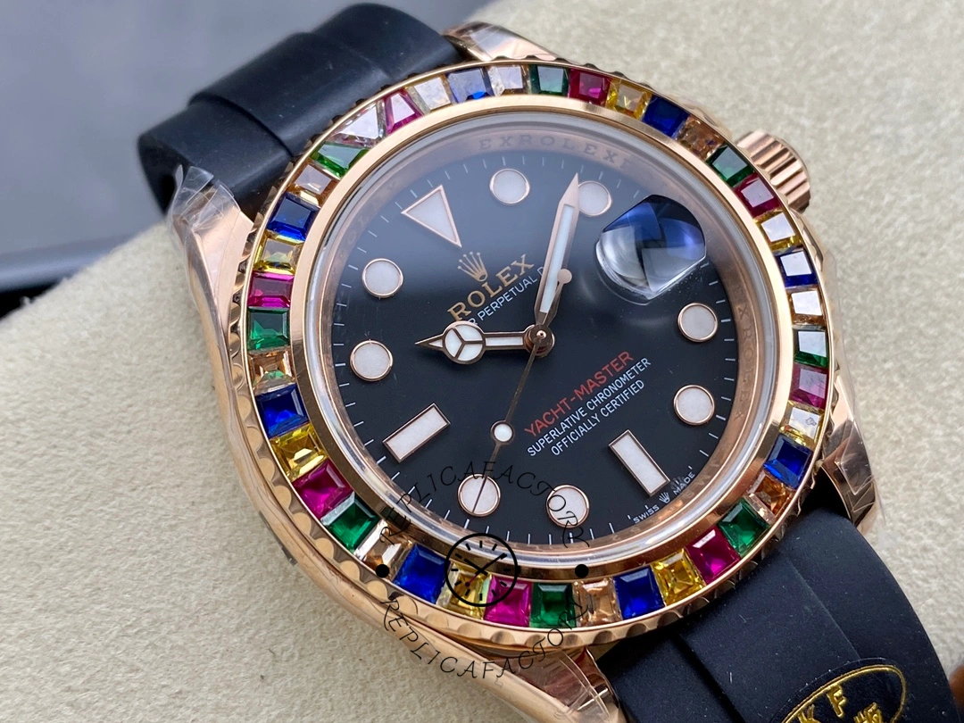 Rolex Yacht-Master 116695 Black Rubber Strap Black Dial 40MM Mens Replica Watch