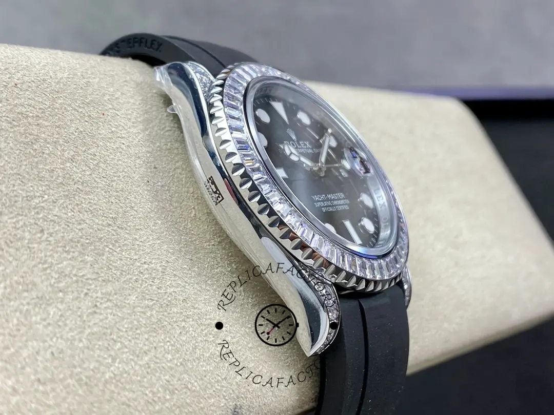 Side view of the Rolex Yacht-Master 226679TBR showing case profile and bezel height.