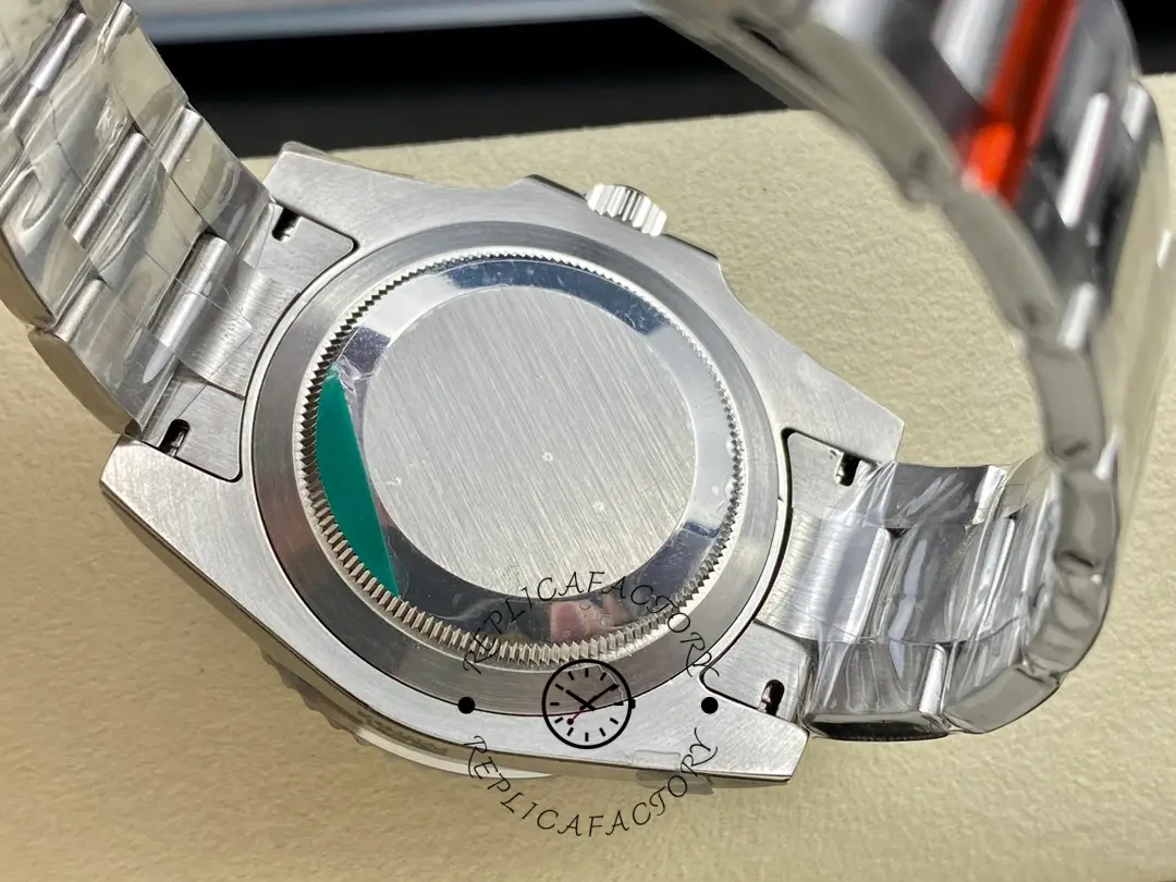 Rolex GMT-Master II 126710 “Wildman”, caseback view showing solid back and bracelet.