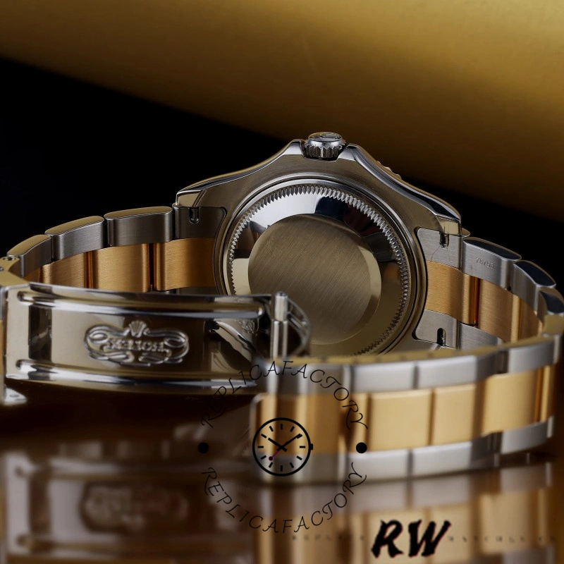 Rolex Yacht-Master 168623 Steel Yellow Gold Black MOP Dial 35MM Unisex Replica Watch