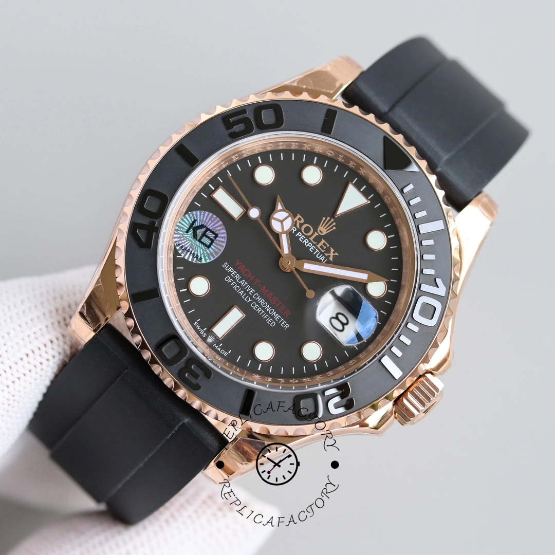 Rolex Yacht-Master 116655, close-up showing dial and bezel details.