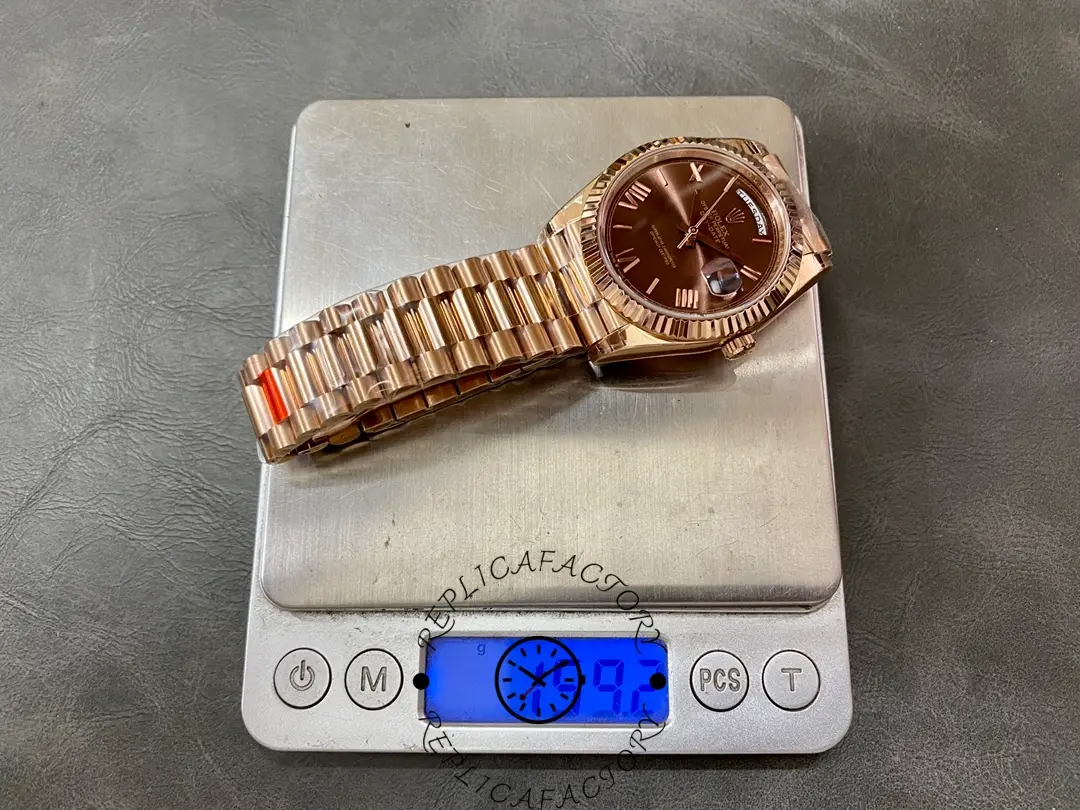 Rolex Day-Date 228235-0002 Chocolate Brown Dial Fluted Bezel 40mm Mens Replica Watch