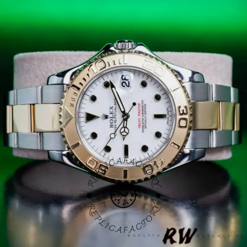 Rolex Yacht-Master 168623 Steel Yellow Gold White Dial 35MM Unisex Replica Watch