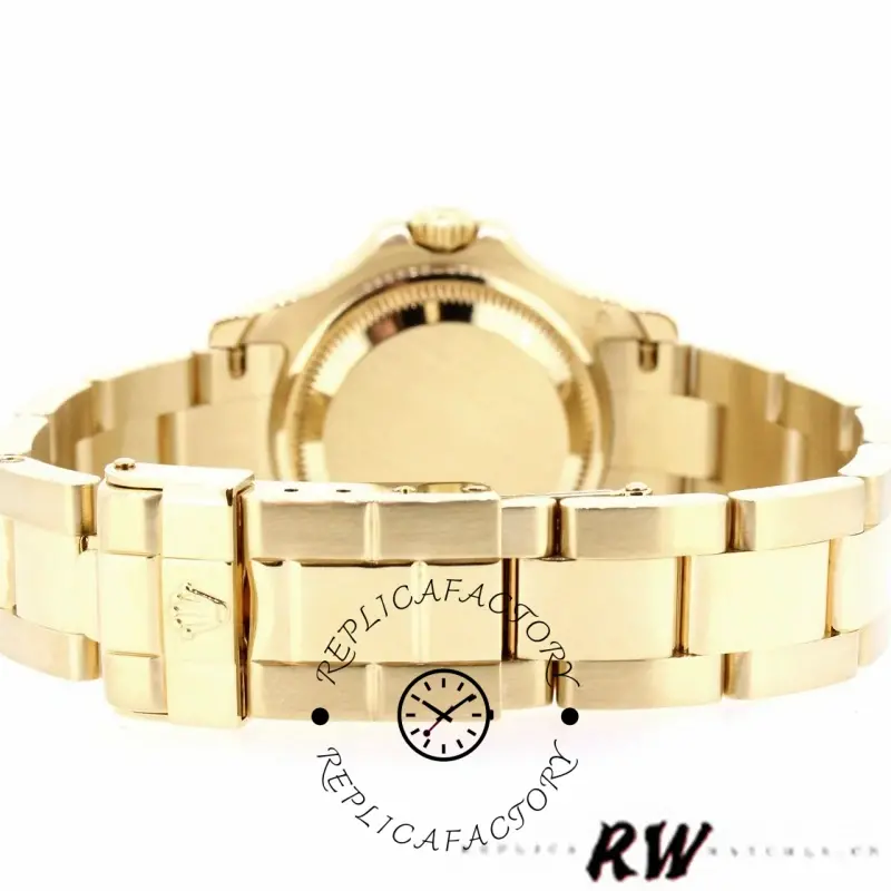 Rolex Yacht-Master 169628 Yellow Gold White Dial 29MM Lady Replica Watch