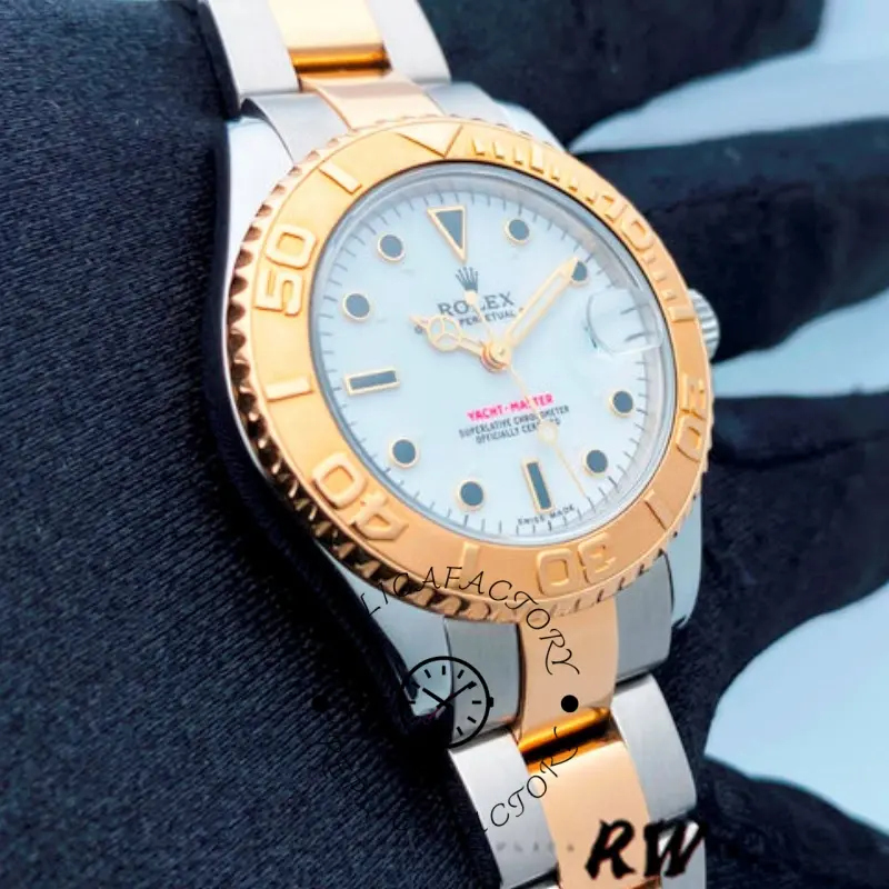 Rolex Yacht-Master 168623 Steel Yellow Gold White Dial 35MM Unisex Replica Watch