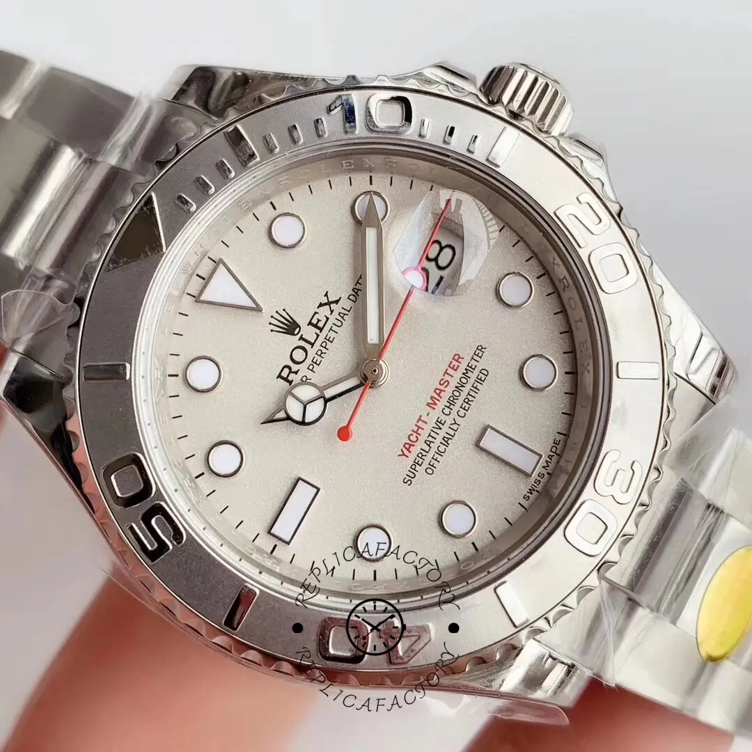 Rolex Yacht-Master 16622, dial close-up showing bezel numerals and luminous markers.